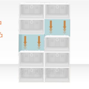 4τμχ Πλαστικά κουτιά αποθήκευσης παπουτσιών και οργάνωσης αντικειμένων αδιάβροχα με συνδετήρες