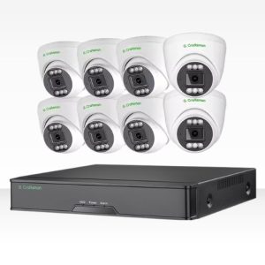 G Craftsman σετ POE με 8 μεταλλικές κάμερες Turret 5MP Vandal-proof και 8κάναλο καταγραφικό 4Κ με AI διαχωρισμό καταγραφής κίνησης