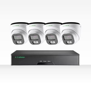 Alternative view of G Craftsman σετ POE με 4 μεταλλικές κάμερες Dome 5MP φακό Sony IMX335 30fps και 8κάναλο καταγραφικό 4Κ με AI διαχωρισμό καταγραφής κίνησης