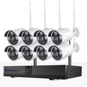 BOGIAS σετ wifi 8 καναλιών με οκτώ μεταλλικές κάμερες 4MP και αναγνώριση προσώπου