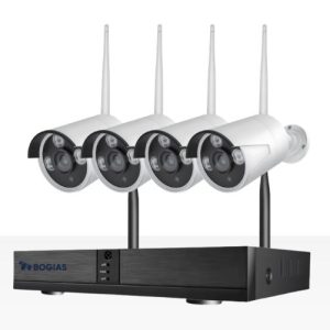 BOGIAS σετ wifi 4 καναλιών με οκτώ μεταλλικές κάμερες 4MP και αναγνώριση προσώπου
